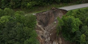 Intempéries : les impressionnants dégâts de la vallée d'Aspe vus du ciel